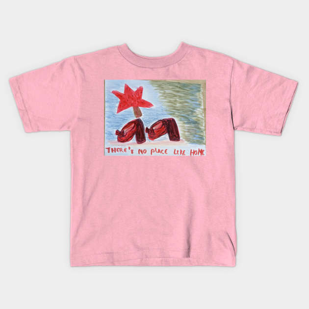 Ruby red slippers Kids T-Shirt by JudyOriginalz